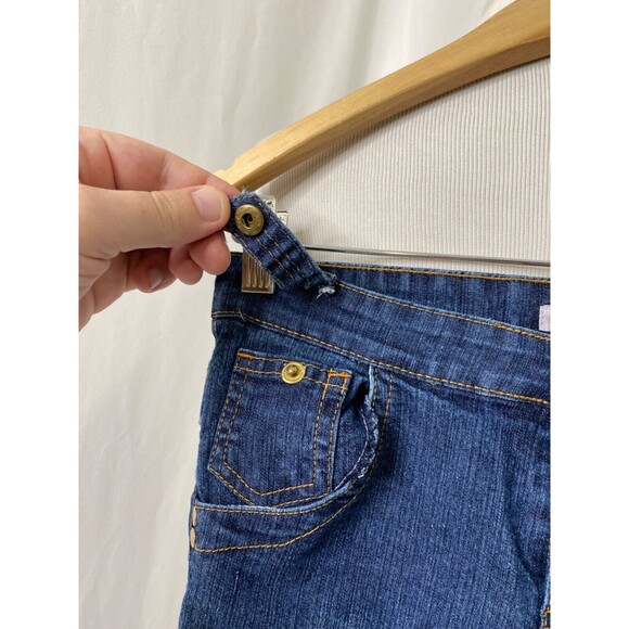 SouthPole Girls Capri Jeans Blue and Gold Embroidered 5 Pocket Size 14 X 20.5 - Picture 7 of 15